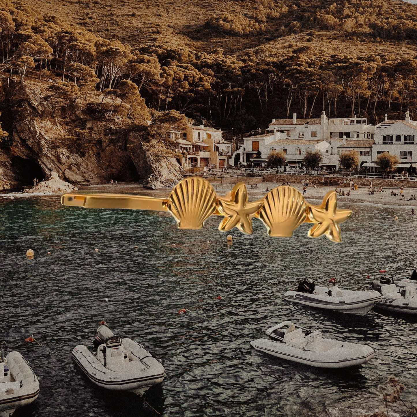 Sunlit Shell 18K Gold Plated Hair Pin