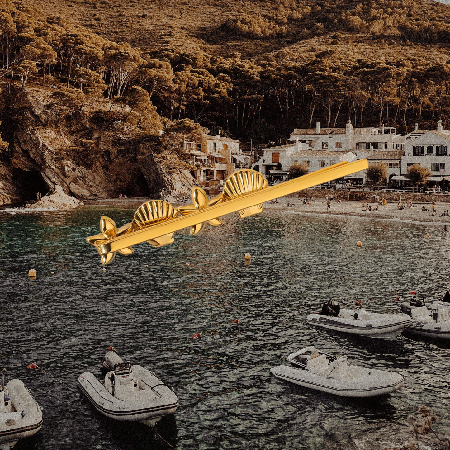 Sunlit Shell 18K Gold Plated Hair Pin