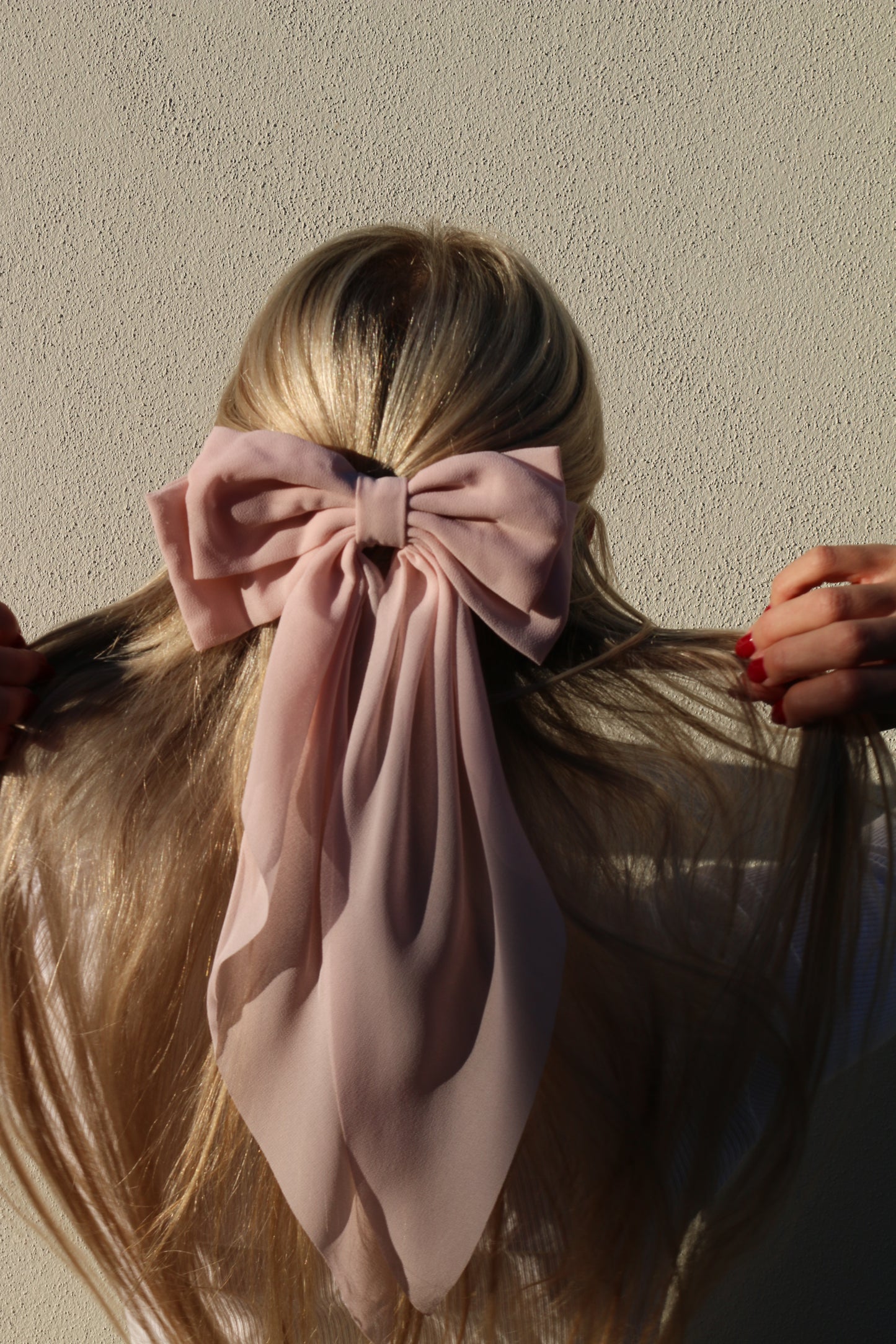 The Lou Baby Pink Sheer Bow Clip
