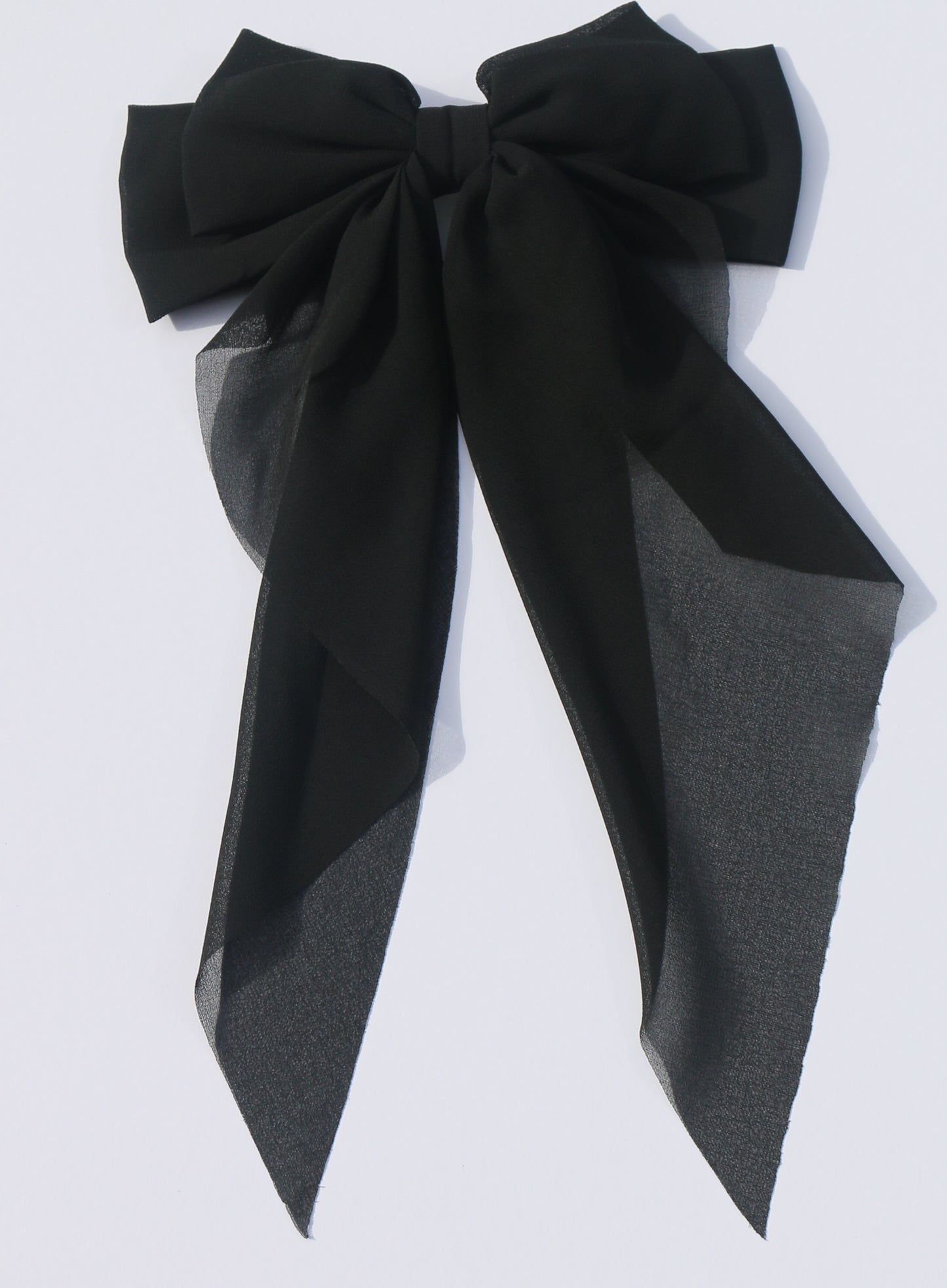 The Coco Sheer Black French Barrette Bow Clip