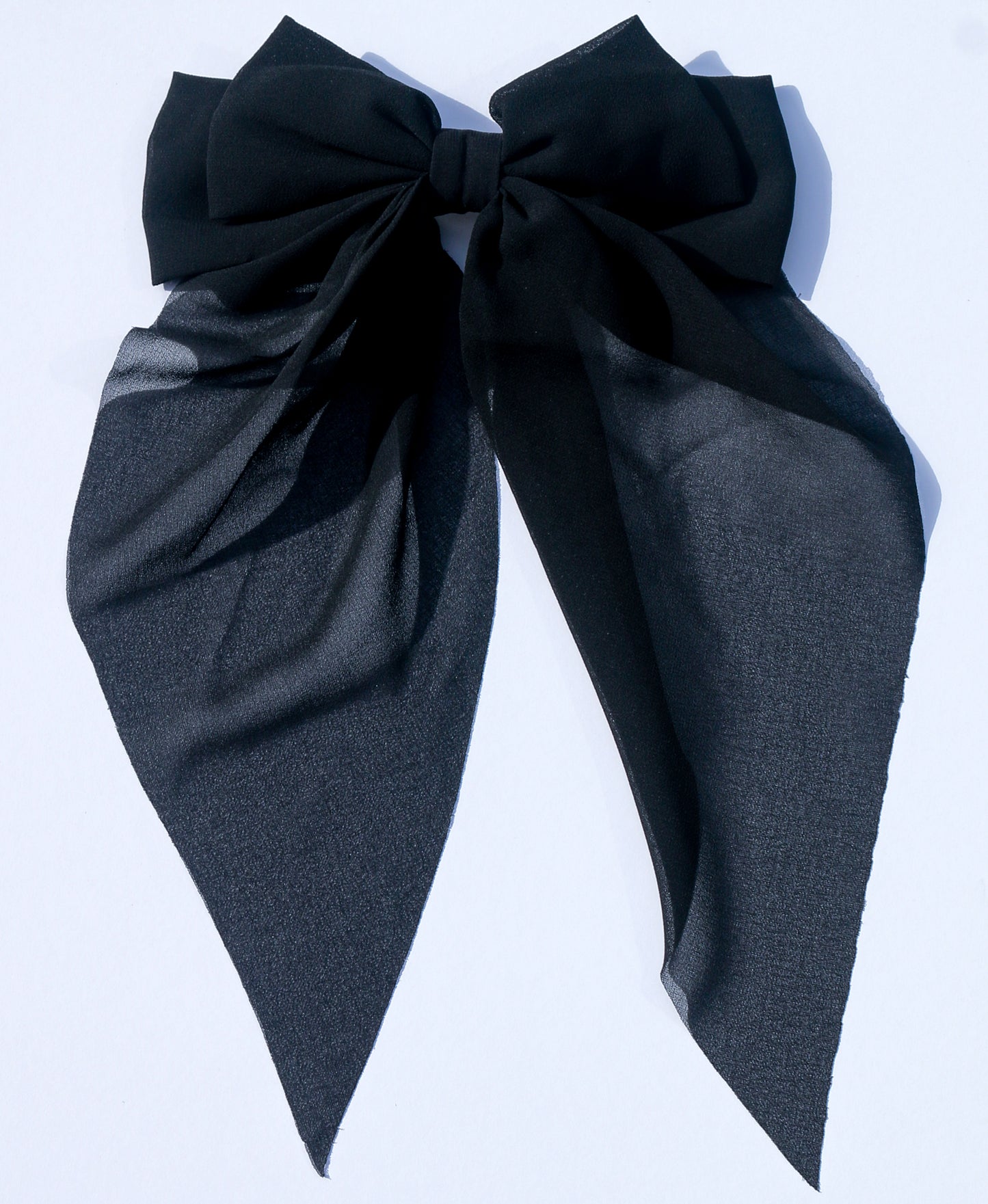 The Coco Sheer Black French Barrette Bow Clip