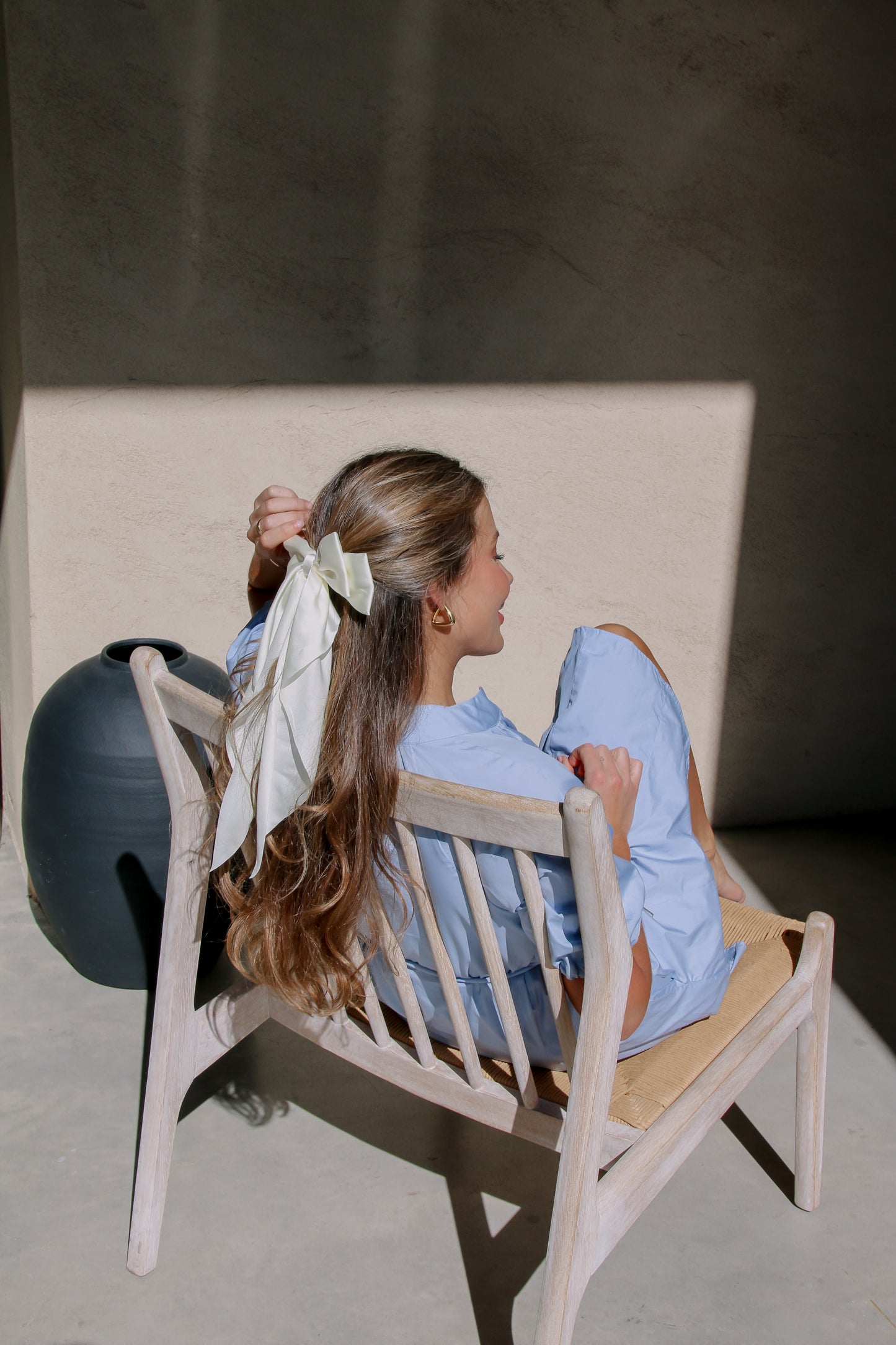 The Alicia Cream White Bow Clip