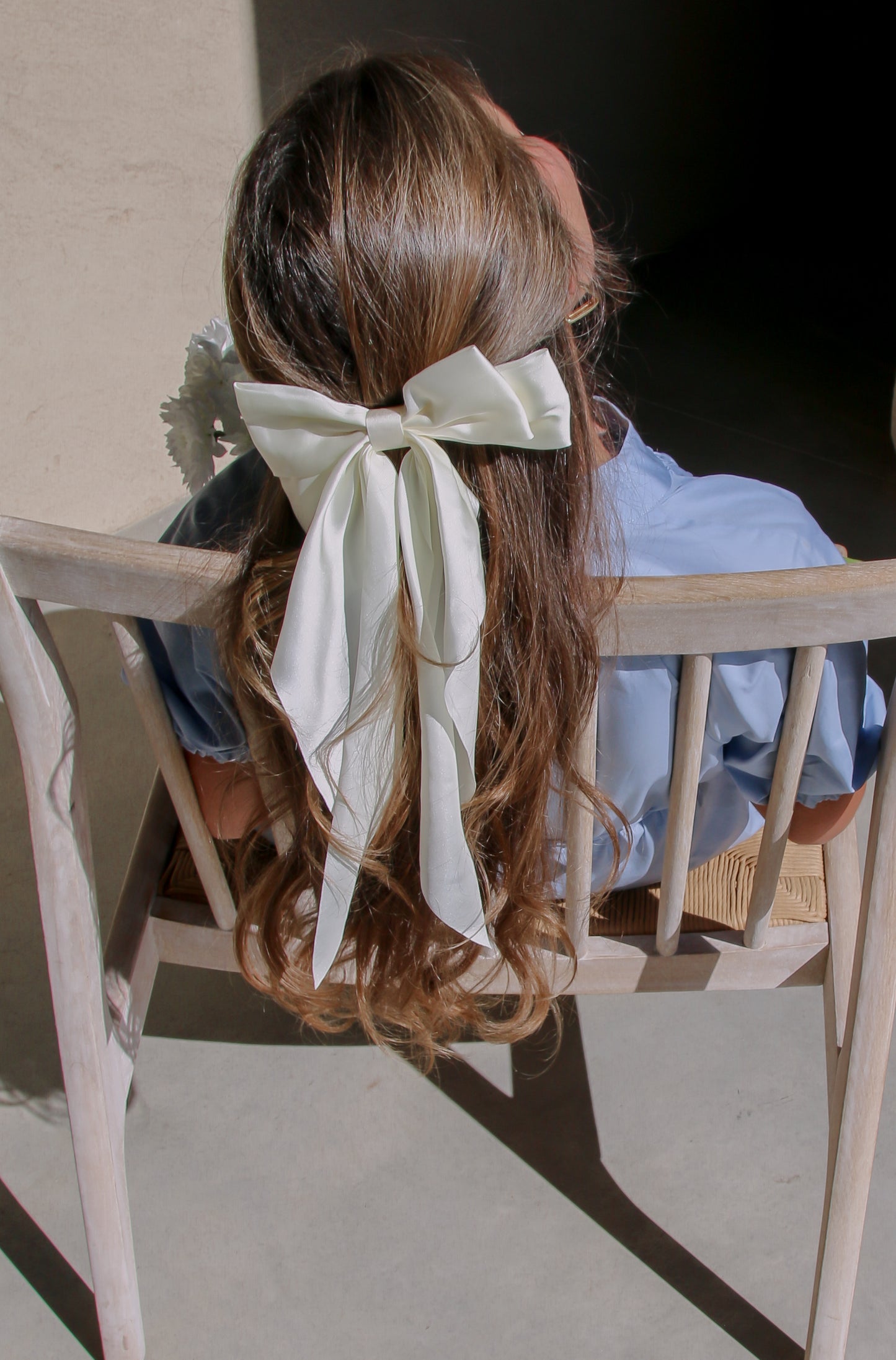 The Alicia Cream White Bow Clip