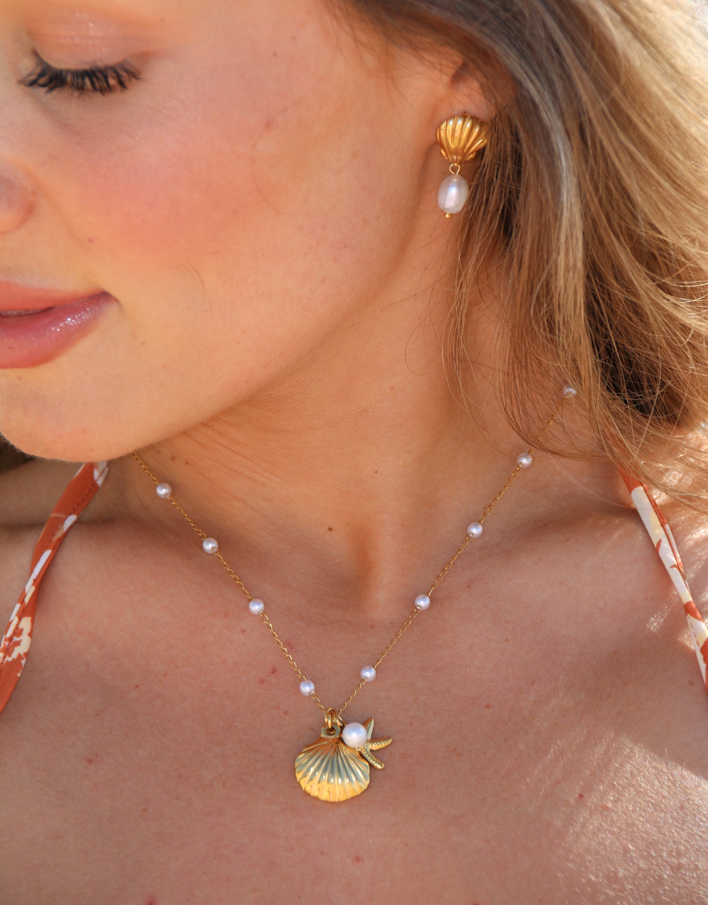 Luna Oro Pearl Drop Earrings