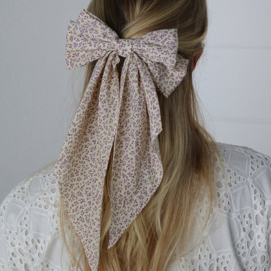 Purple & Cream Petals Bow