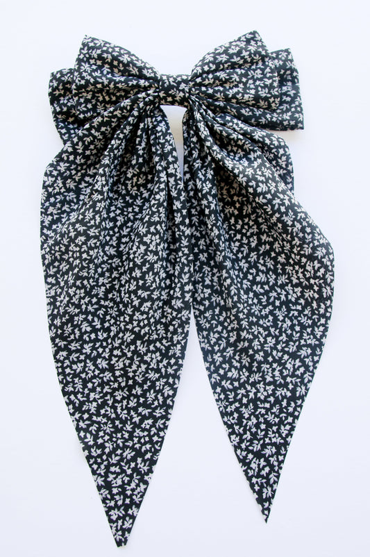 Black & Grey Petals Bow