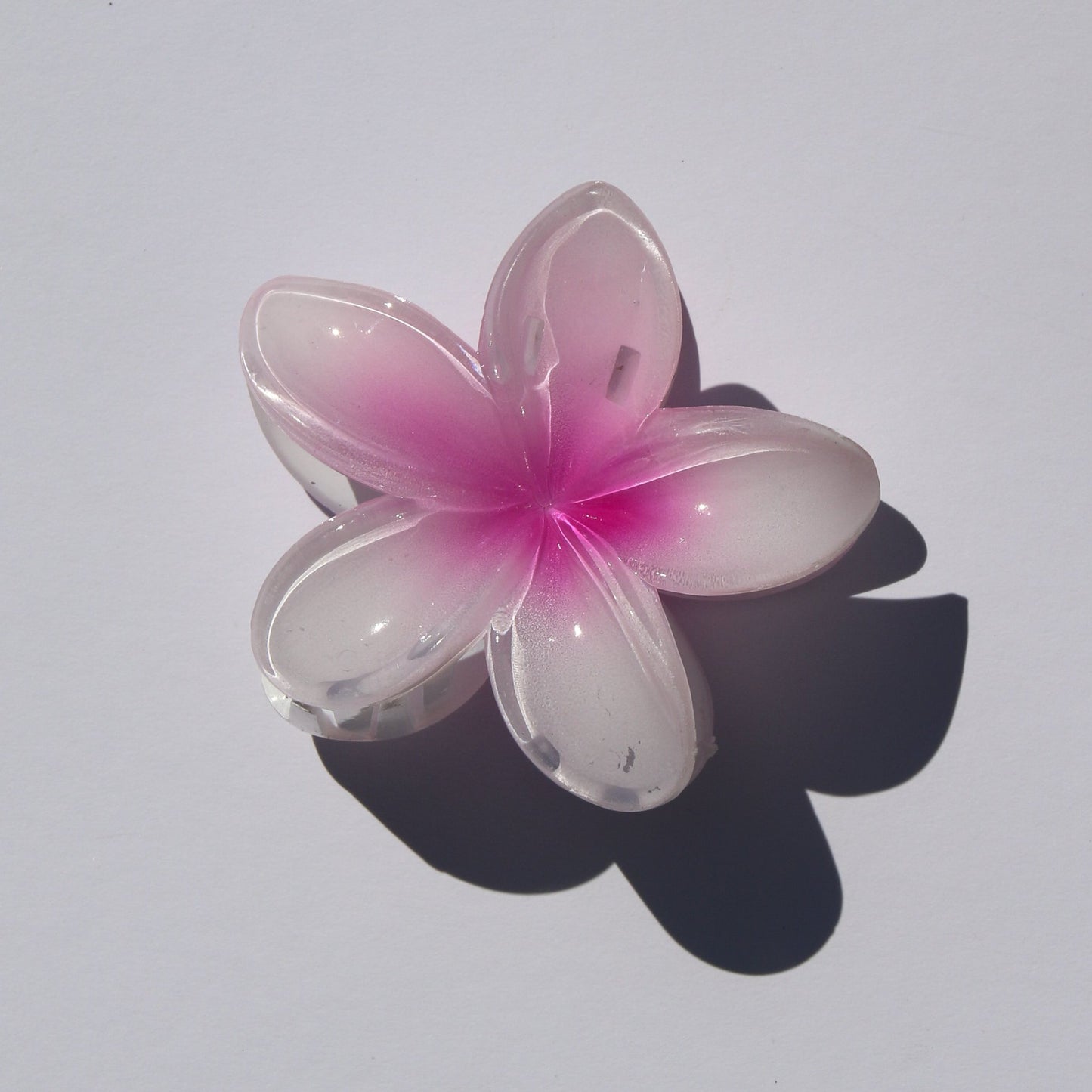 Frangipani Claw Clip Pink & White
