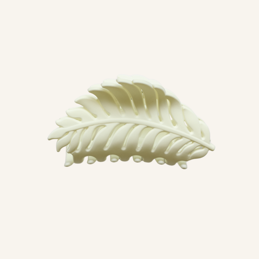 White Feather Claw Clip