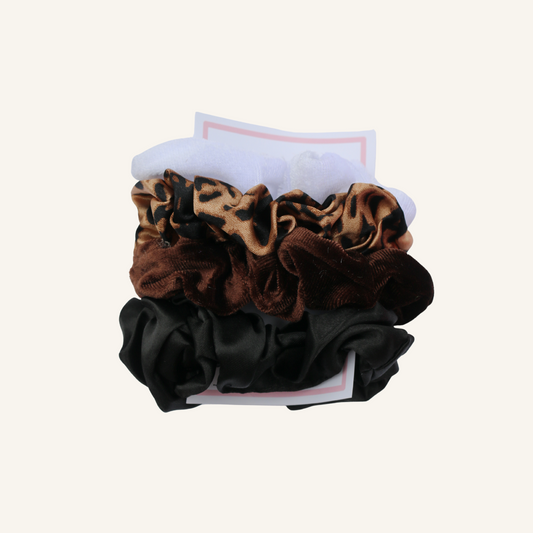 Dark Mix Assorted Scrunchies 4 Pack 🖤