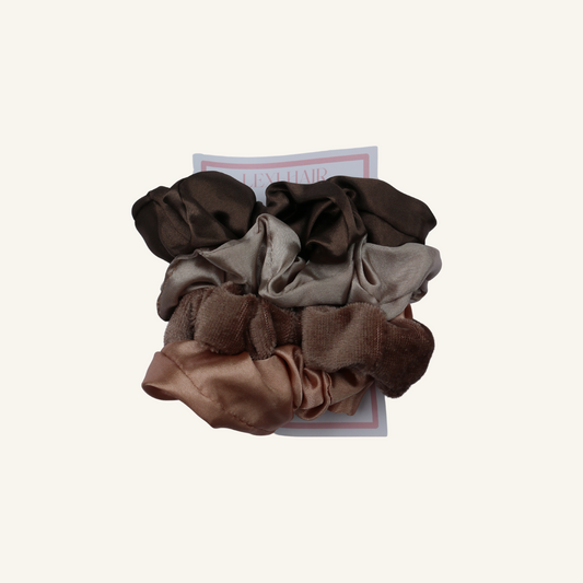 Brown Assorted Scrunchies 4 Pack 🤎