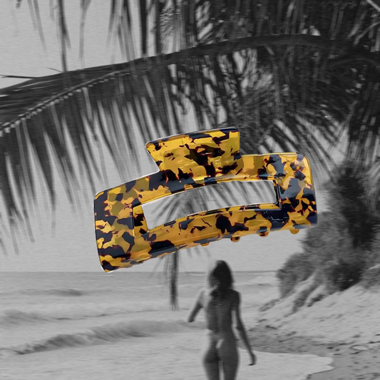 Yellow & Brown Classic Tortoise Claw Clip