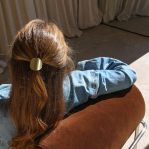 Brushed Gold Round Pony Tie
