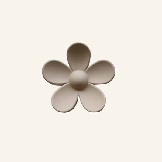 Grey Flower Claw Clip
