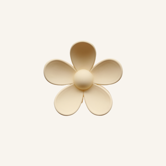Cream Flower Claw Clip