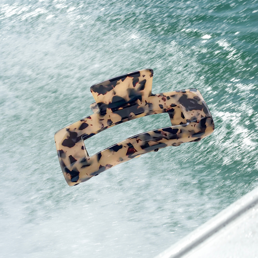 Nude & Brown Tortoise Claw Clip