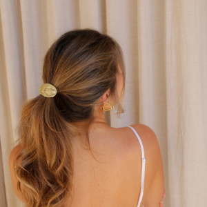 Brushed Gold Textured Oval Pony Tie