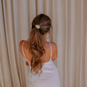Brushed Gold Textured Oval Pony Tie