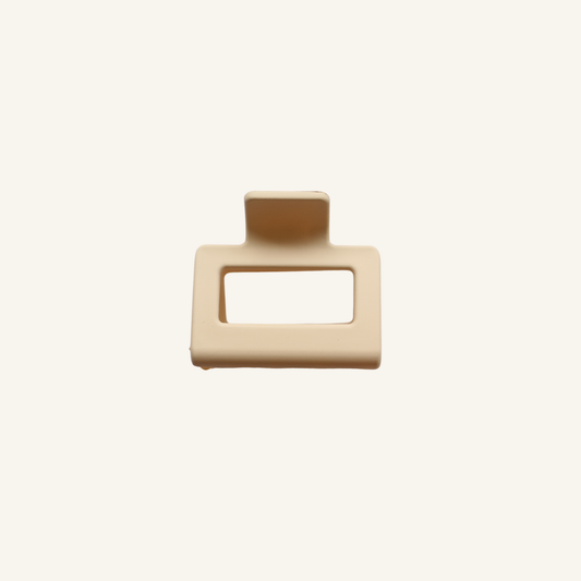 Cream Mini Square Claw Clip