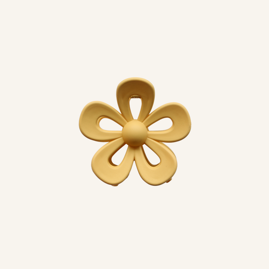 Mustard Cutout Flower Claw Clip