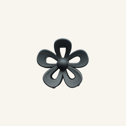 Black Cutout Flower Claw Clip
