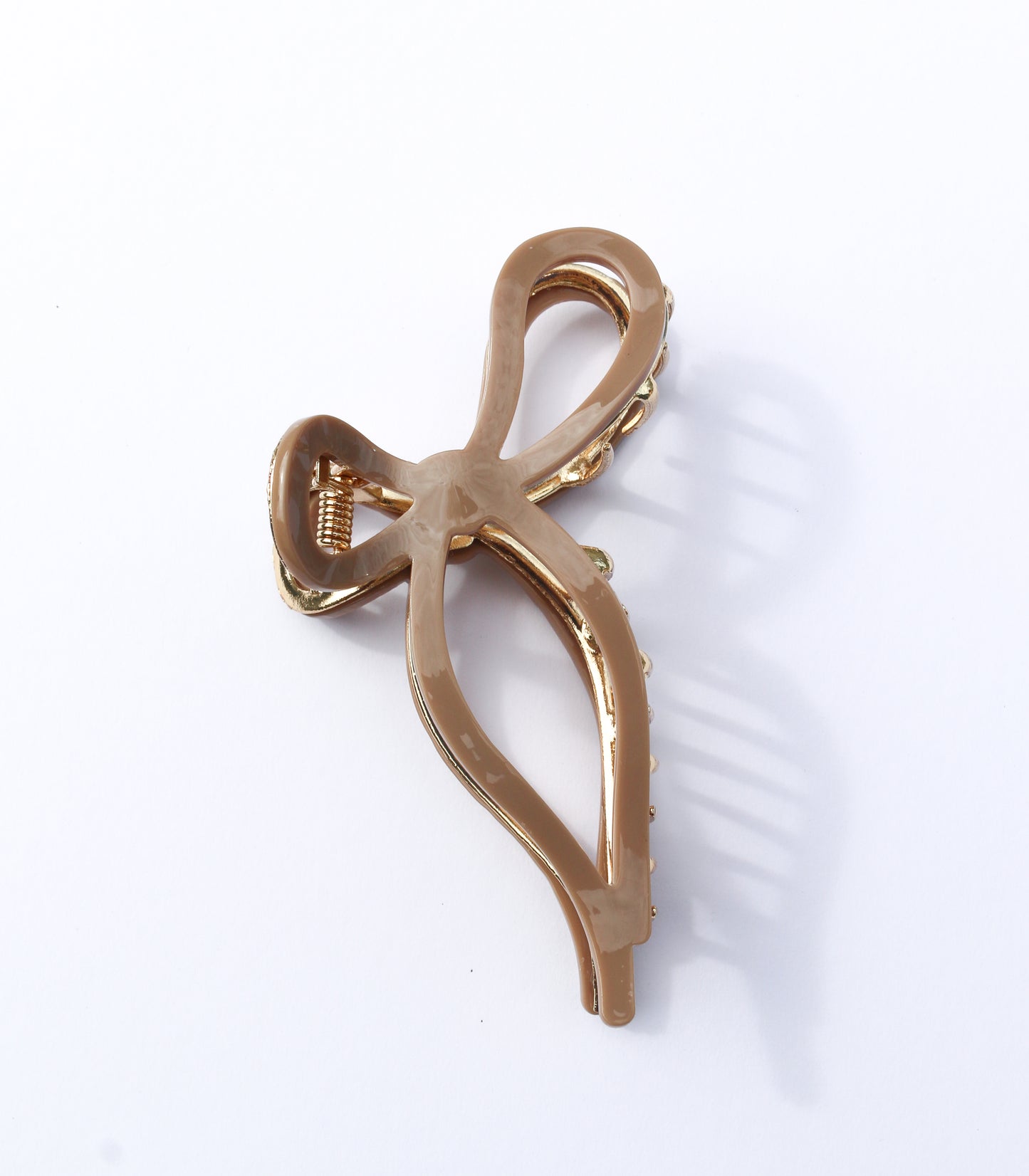 The Harriet Nude Bow Claw Clip