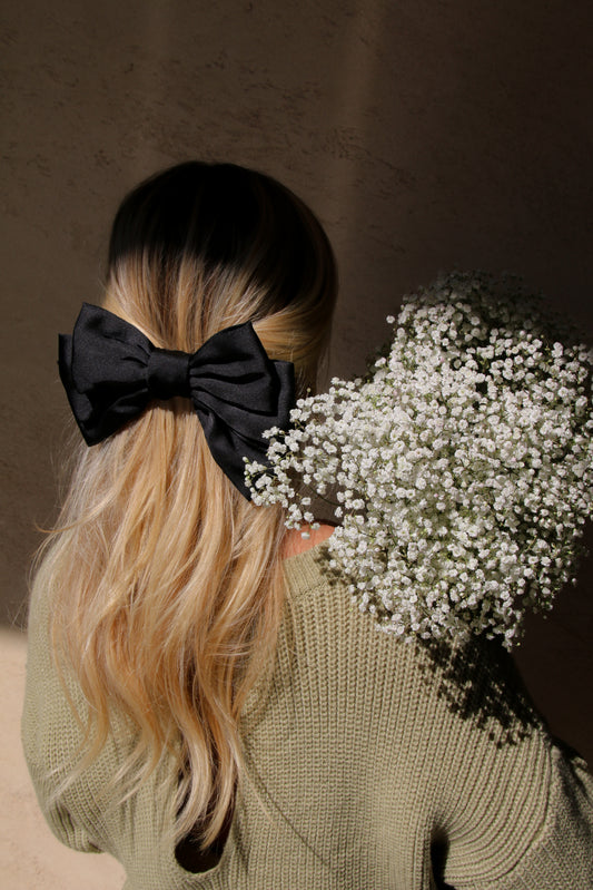 Lauren Black French Barrette Bow Clip